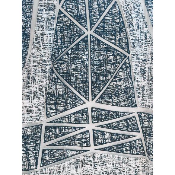 Antonio Melani Black White Textured Sheath Dress Mesh Panels Size 8 - Picture 16 of 16